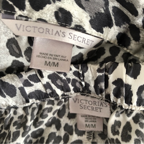 2000s Victoria Secret snow leopard satin pajama set sz M - Picture 7 of 16